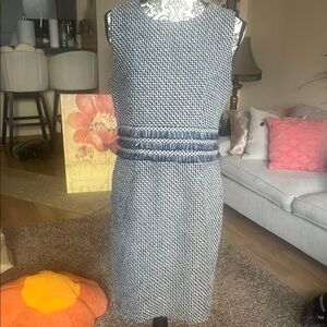 SHEIN Blue Sleeveless Crew Neck Sheath Midi Dress
